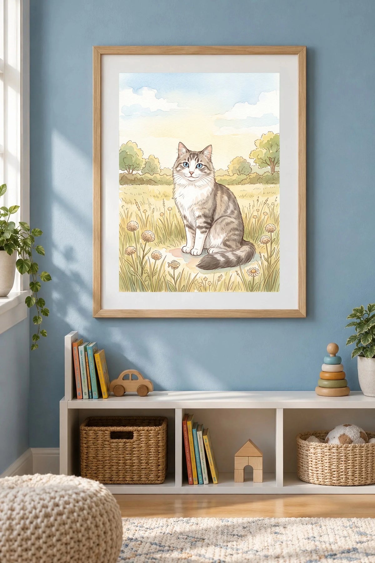 Kinderbuch-Illustration Katze Poster