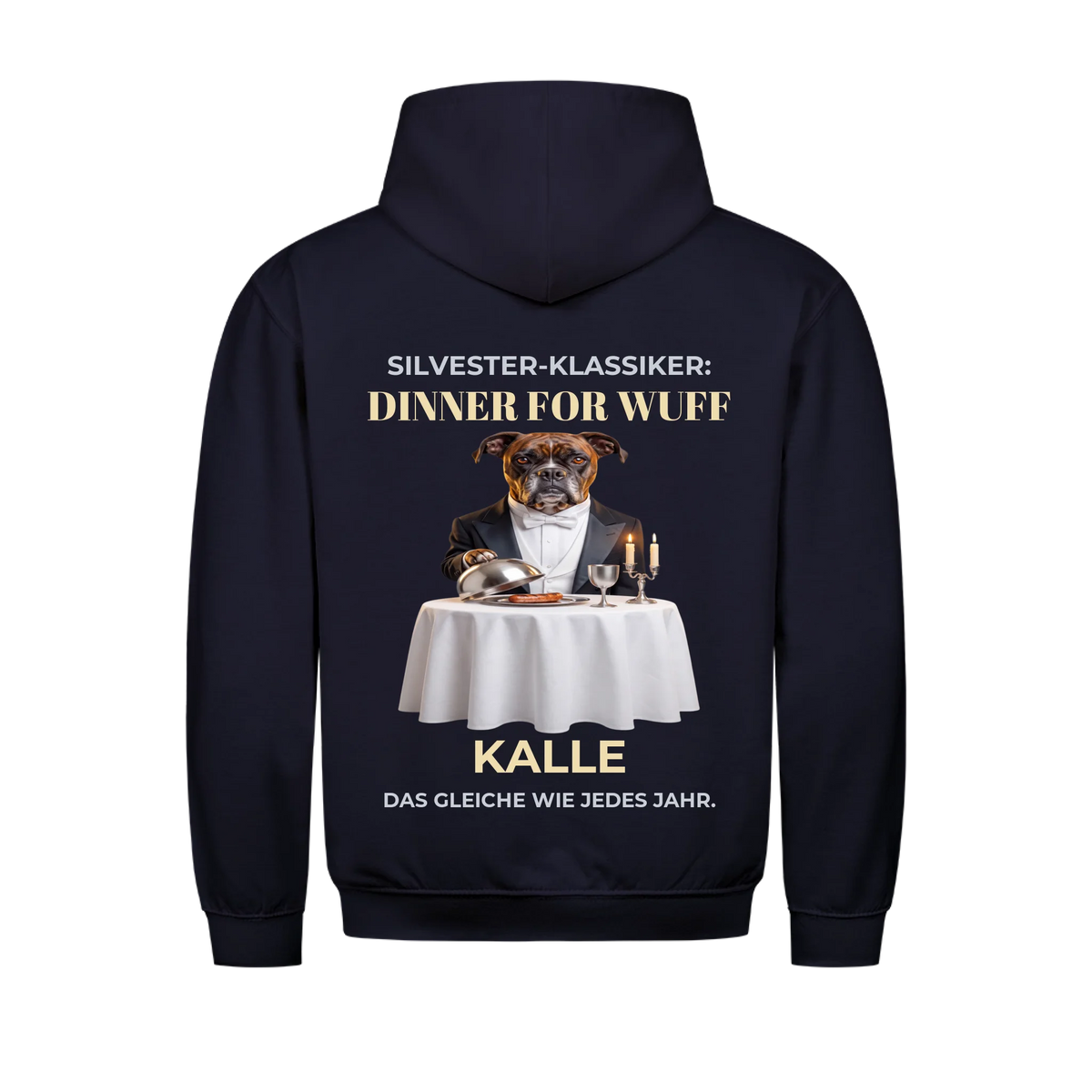 Dinner for Wuff Hoodie Navy – personalisiert mit Foto & Name | Lil Snouts