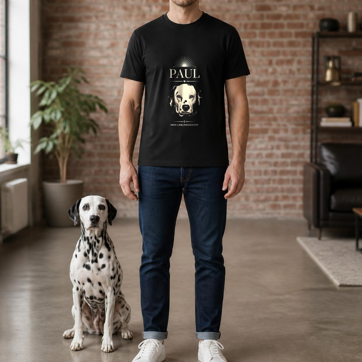 Getragenes Mockup Porträt-Studie Halbton-Stich T-Shirt