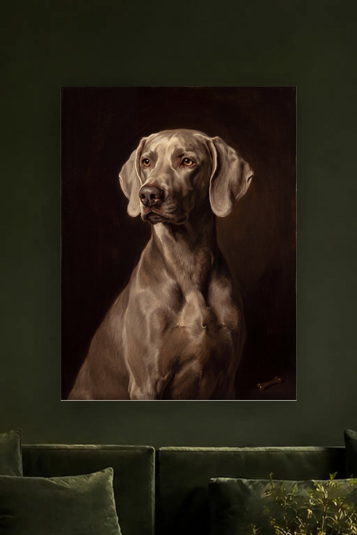 Leinwand im Wohnzimmer: Dein Hund als Alter Meister – personalisiertes Hundeportrait