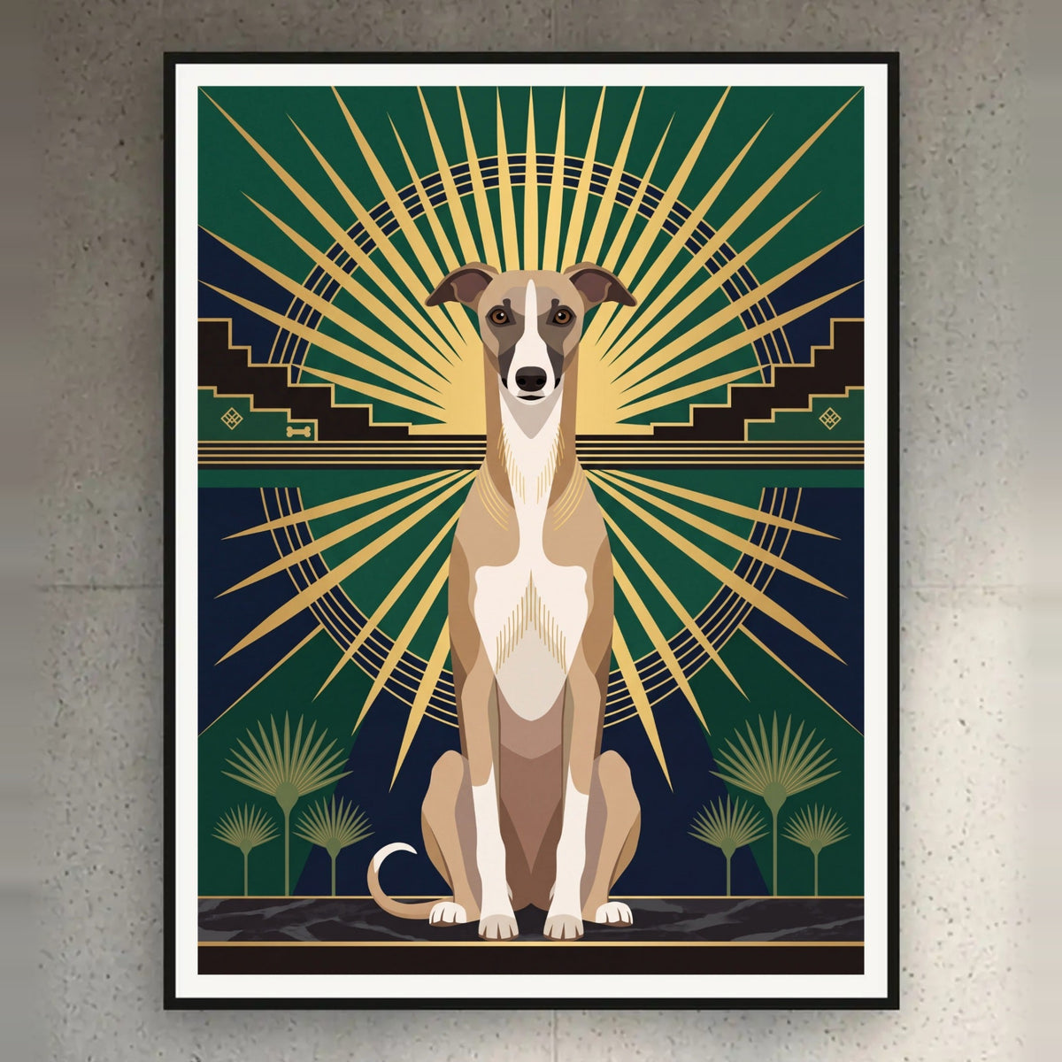 Poster und Leinwand Kartenbild Art Deco Sunburst