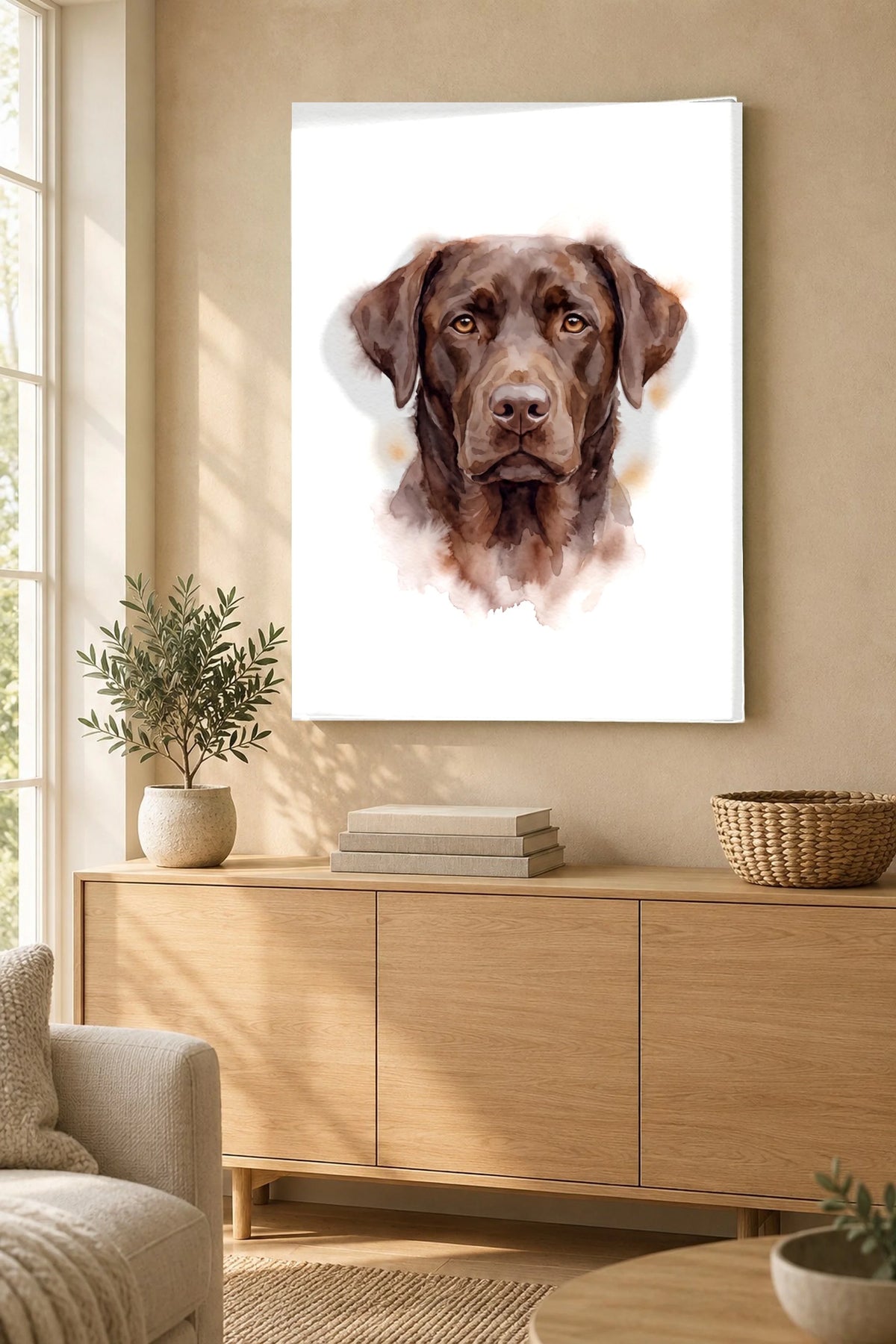 Aquarell-Portrait Leinwand mit Labrador