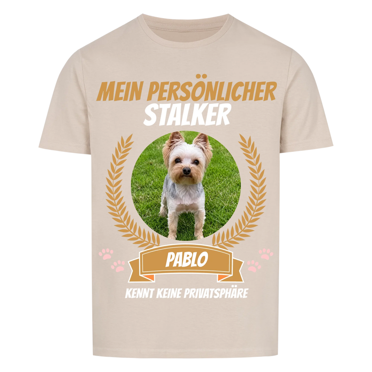 Mein persönlicher Stalker Hunde-T-Shirt personalisiert – Farbvariante