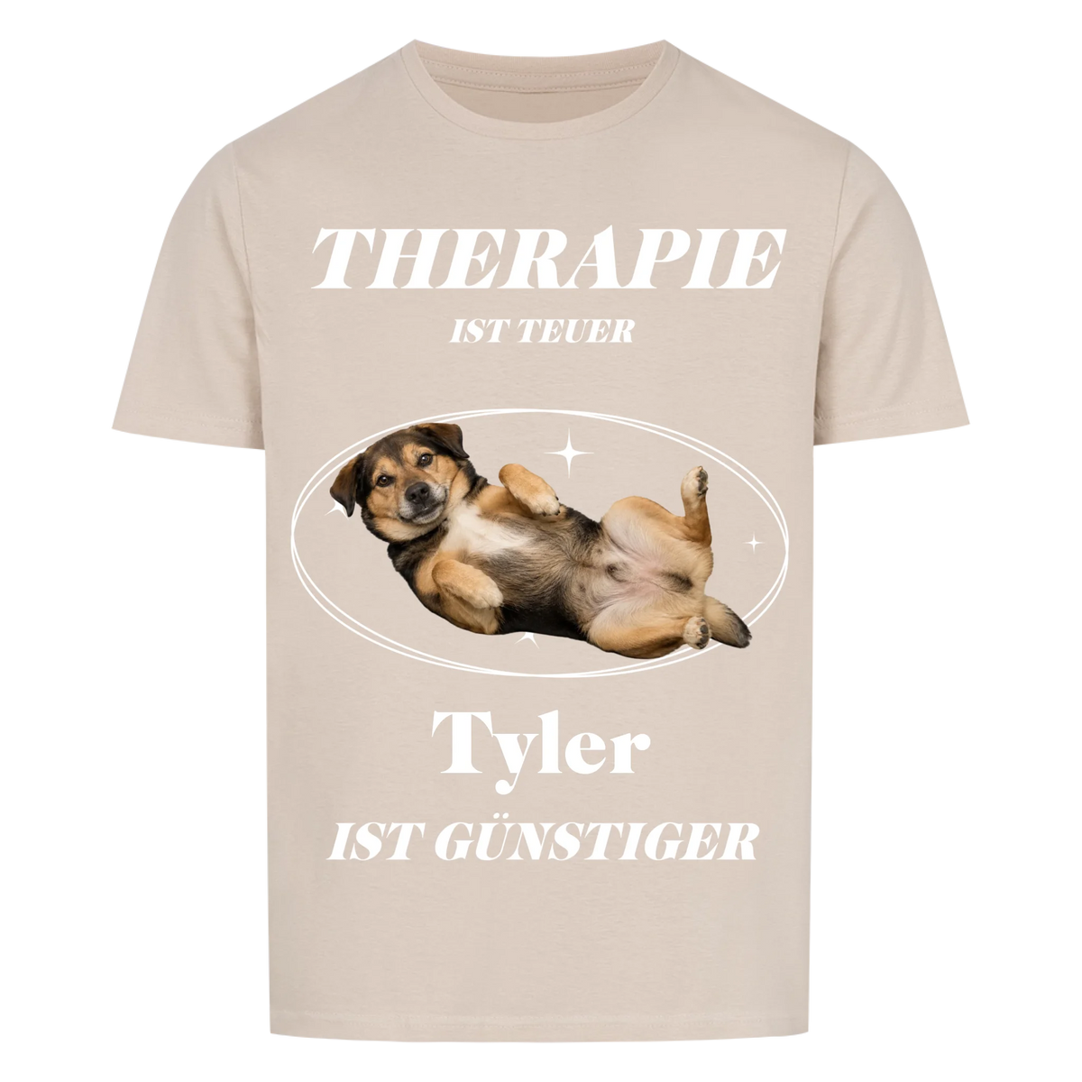 Therapie ist teuer Hunde-T-Shirt personalisiert – Farbvariante