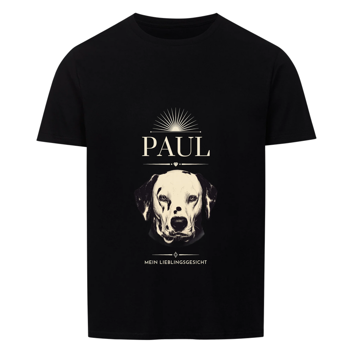 Porträt-Studie T-Shirt schwarz – Halbton-Stich des Haustiers mit Name | Lil Snouts