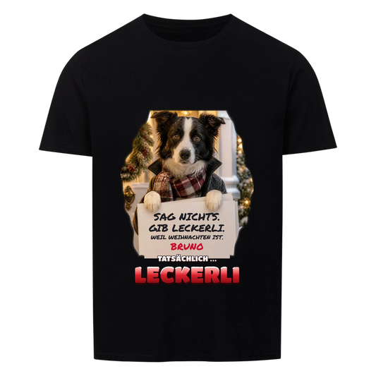 Tatsaechlich Leckerli T-Shirt Schwarz - personalisiert mit Foto & Name | Lil Snouts