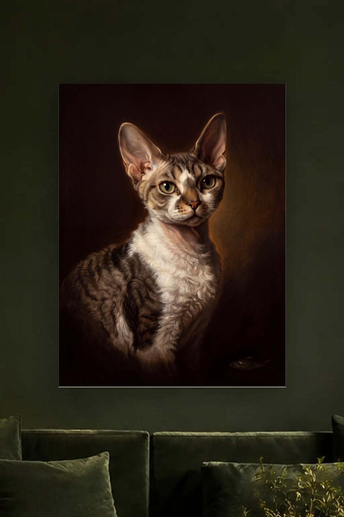 Leinwand im Wohnzimmer: Deine Katze als Alter Meister – personalisiertes Katzenportrait