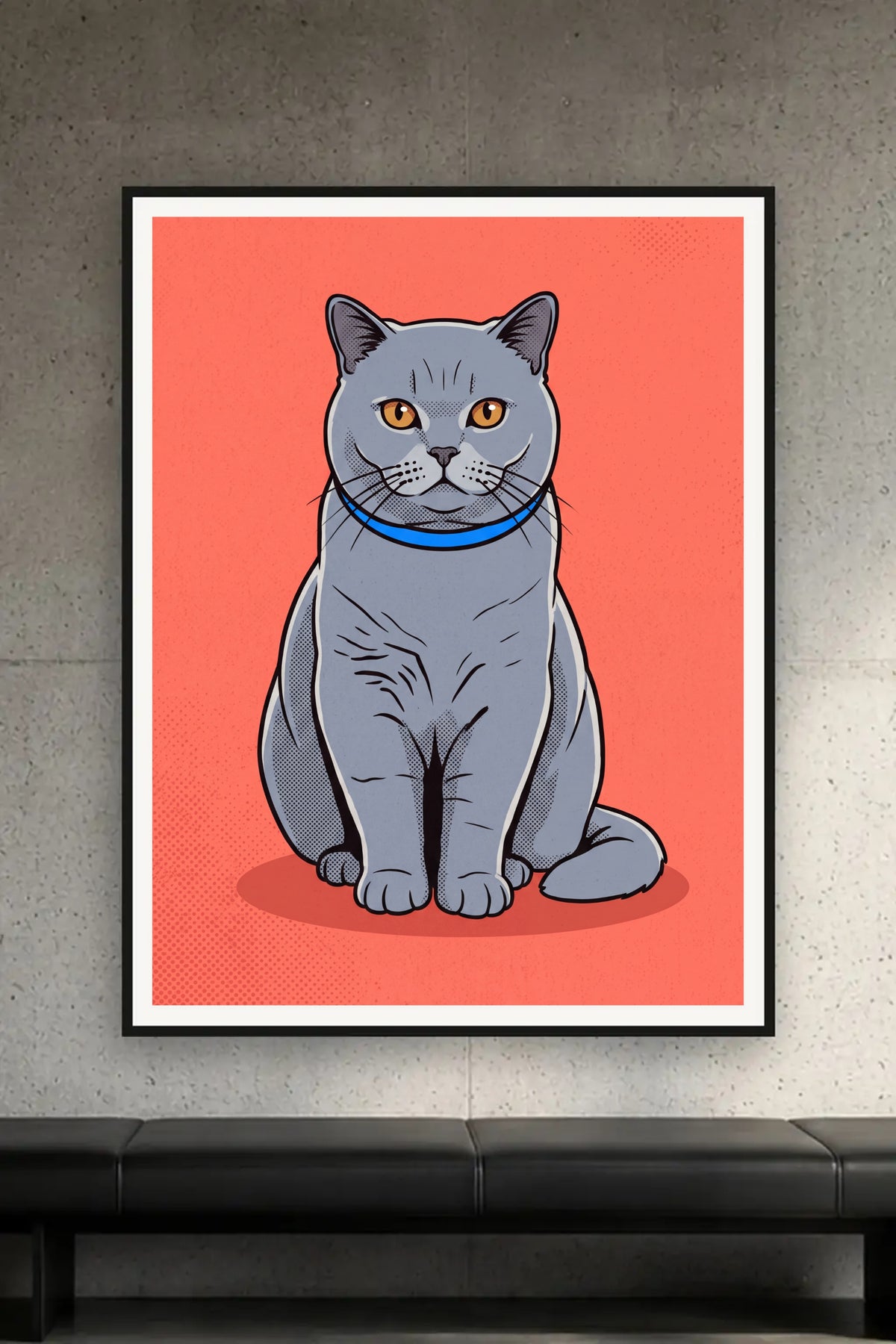 Poster im Wohnzimmer: Deine Katze als Pop-Art-Siebdruck – personalisiertes Katzenportrait