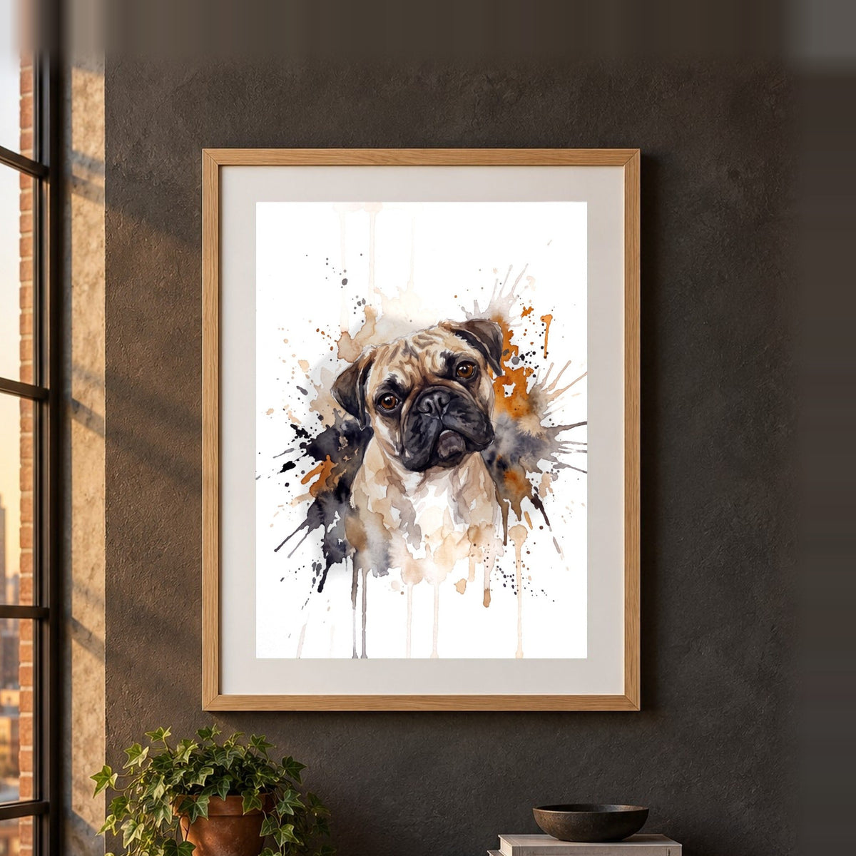 Poster und Leinwand Kartenbild Aquarell Farbspritzer