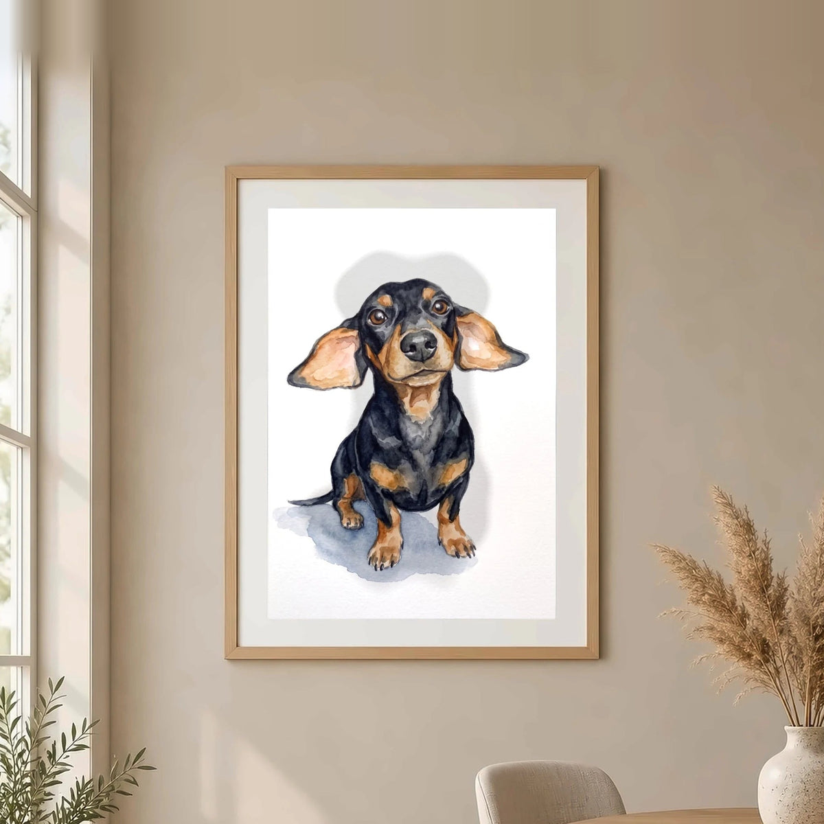 Poster und Leinwand Kartenbild Aquarell Sitzpose