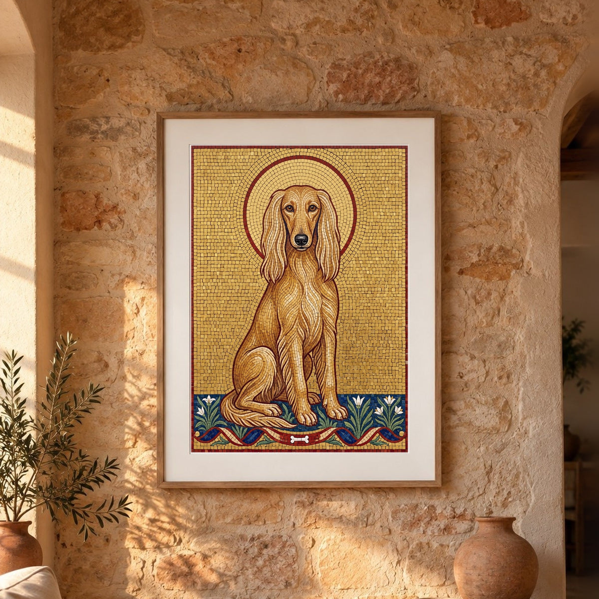 Poster und Leinwand Kartenbild Goldmosaik