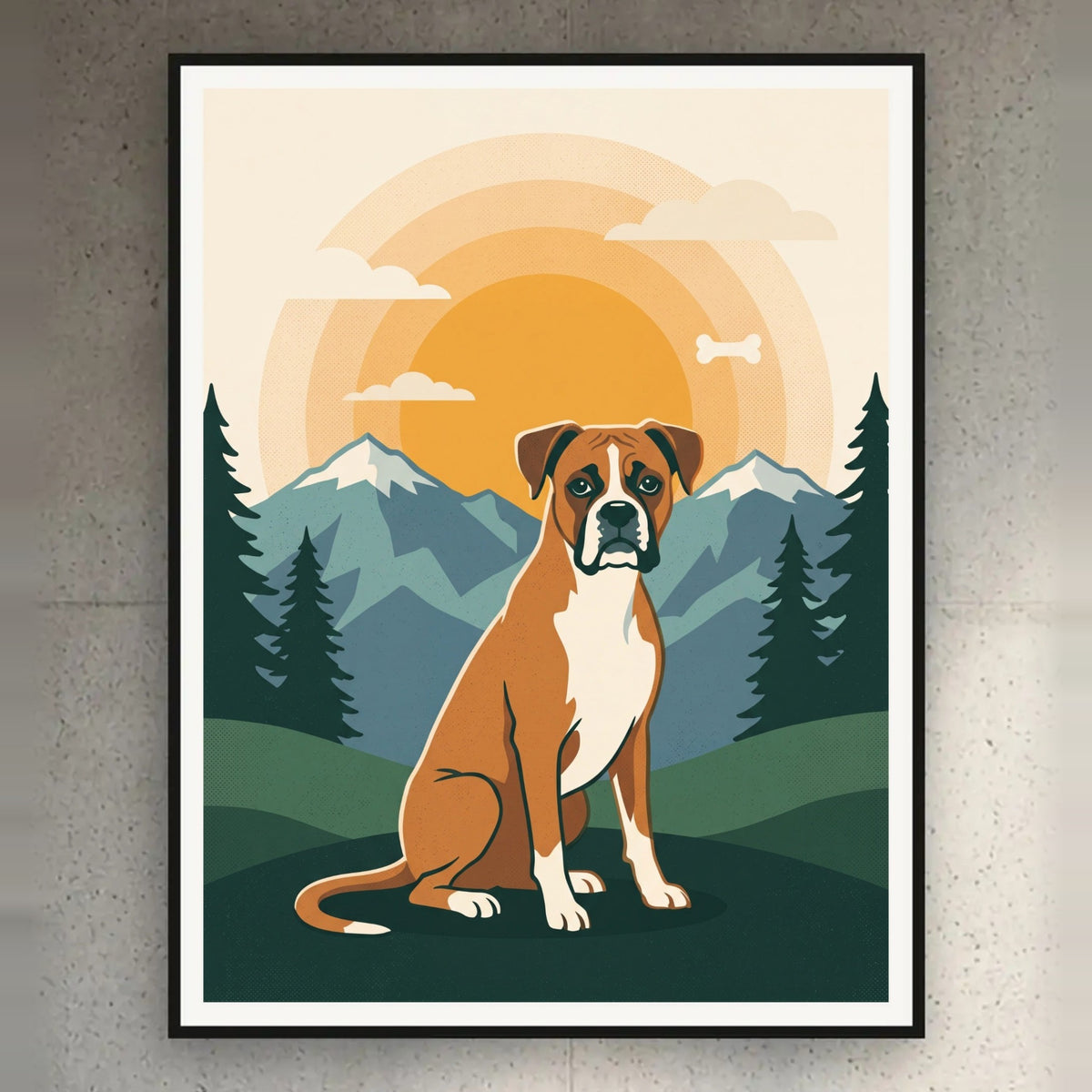Poster und Leinwand Kartenbild Retro Siebdruck