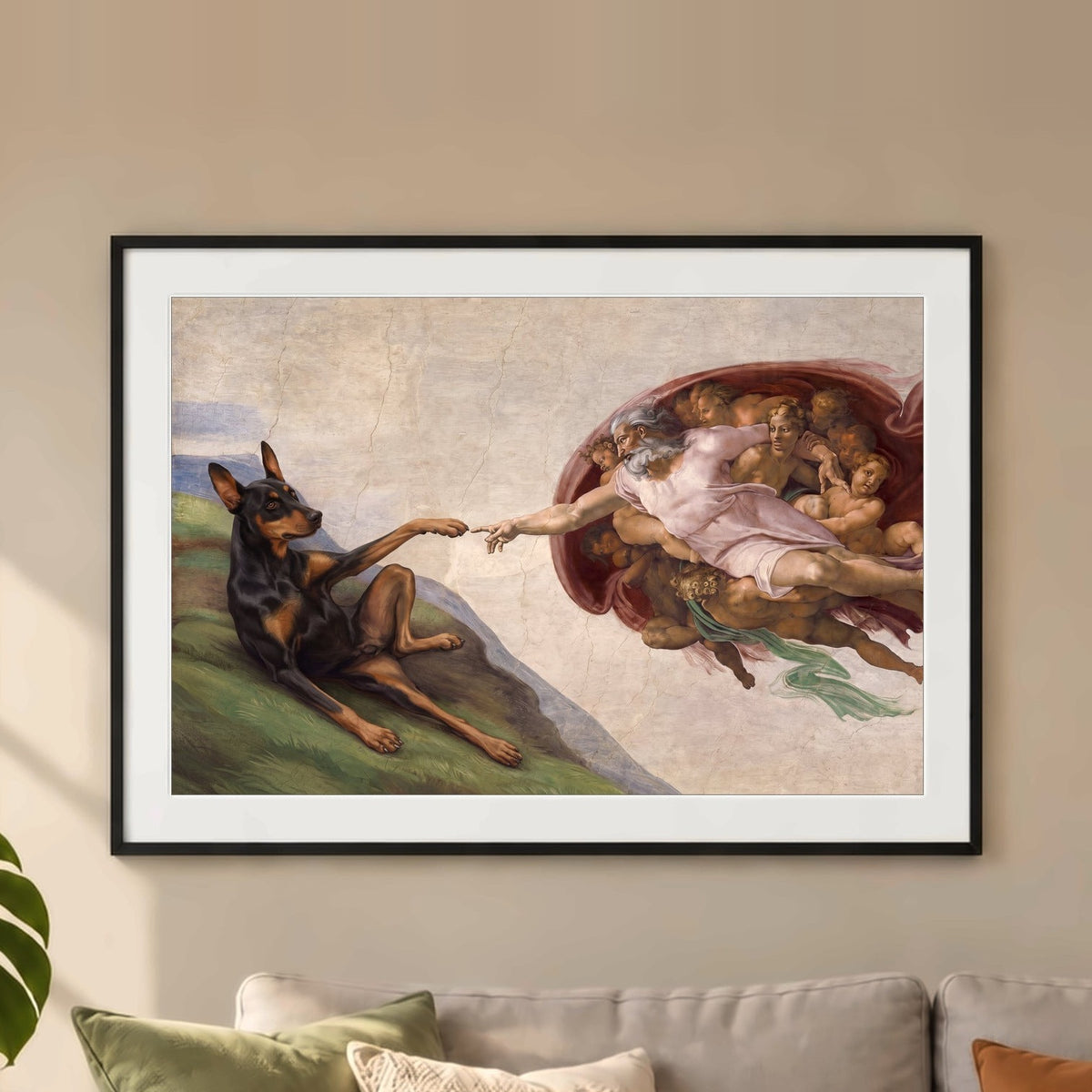 Poster und Leinwand Kartenbild Erschaffung Adams