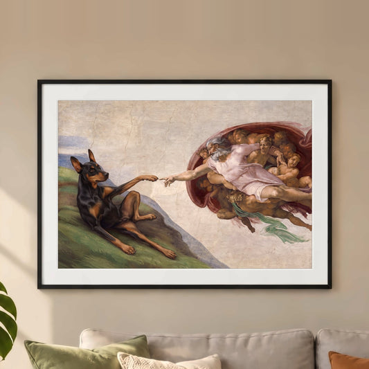 Poster und Leinwand Kartenbild Erschaffung Adams